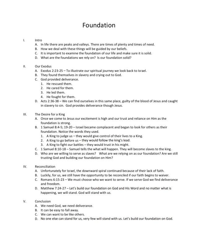 Foundation – Bible Lessons and Sermons